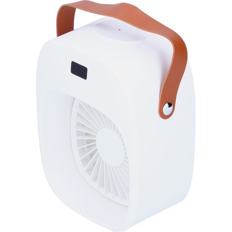Ventilateur électrique portable réglable avec brumisateur et humidificateur pour la maison, l'extérieur et les dortoirs (blanc) (1/5)
