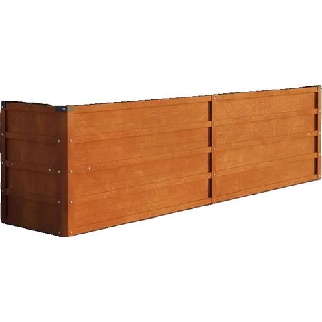 Jardin surélevé, acier corten, 160 cm de longueur, 40 cm de largeur, 45 cm de hauteur, résistant aux intempéries (1/5)