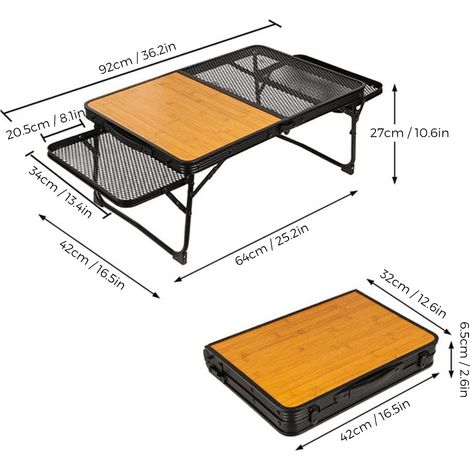 Table de camping pliante Lixada, station de cuisine extérieure pour pique-nique, table de préparation des aliments (1/2)