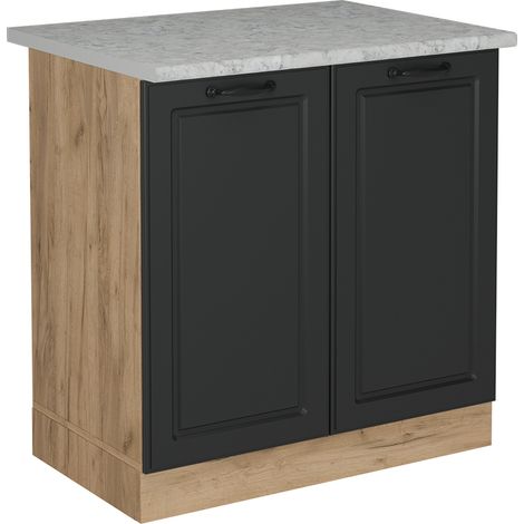 Mobile lavello cucina R-Line, Antracite casa di campagna, 80 cm PL Marmo, Vicco