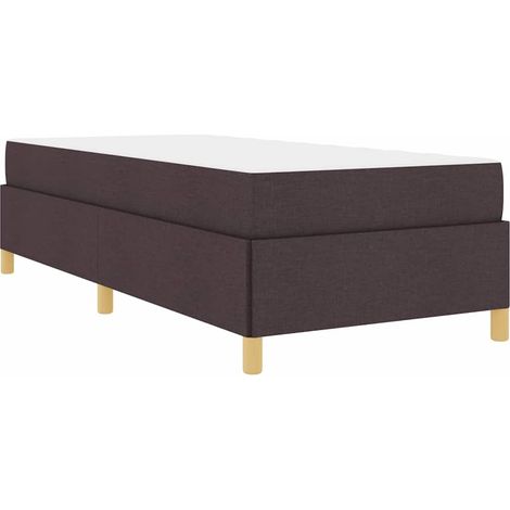 Cama tipo Box Spring Marrón oscuro y Blanco 100 x 200 cm tela vidaXL (1/5)
