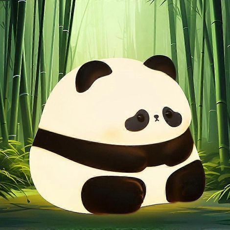 Regalo de panda para niñas y niños, luz nocturna de panda para la habitación del bebé, linda lámpara de mesita de noche de silicona con control táctil de dibujos animados, recargable por USB - ylmyFit (1/5)