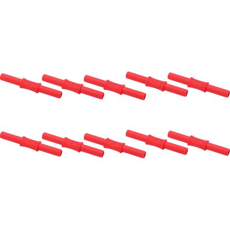 10 Stück 4-mm-Bananenstecker-Verbinder (weiblich-weiblich) J.20009, isolierter Steckdosenadapter, rote Bananenstecker-Verlängerung (1/5)