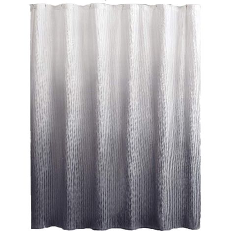 Cortina de ducha plisada, poliéster impermeable, ojales resistentes, estampado degradado, baño (1/5)