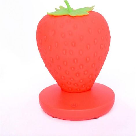 Lampe de chevet LED Fraise Mignonne ACKERMAN, lumière nocturne fruitée 3 modes tactiles pour chambre fille, enfant, anniversaire ou décoration Noël (1/5)