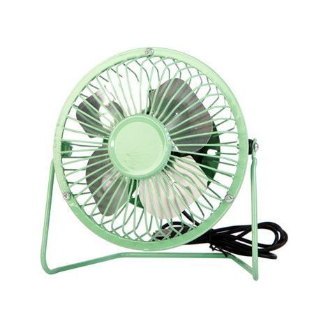 Ventilateur bureau USB 10 cm, mini ventilateur métal silencieux portable maison voyage vert (1/5)