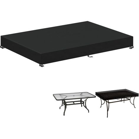 Funda para mesa de jardín de 160 x 90 x 15 cm, tela Oxford 420D, impermeable, resistente a los rayos UV. (1/5)