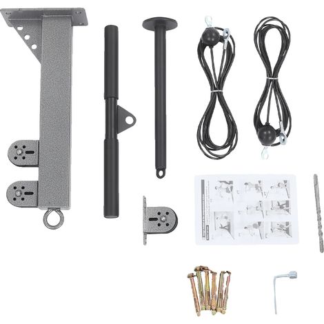 Sistema de poleas de pared, equipo de fitness multiusos, negro. (1/2)