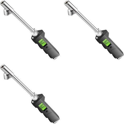 Manomètre de pression des pneus éclairé 3x pour camions poids lourds, avec écran LCD haute luminosité, manomètre numérique à double tête. (1/5)