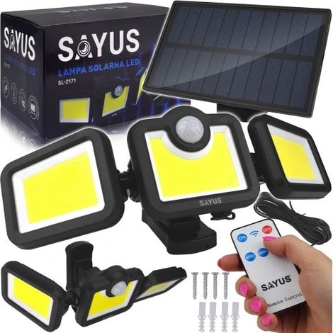 Solarlampe mit Bewegungsmelder für den Garten, separates Bedienfeld, Fernbedienung, 171 LEDs, 3-in-1