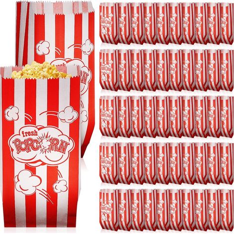 100 sachets à popcorn ménagers, sachets en papier multifonctionnels, sachets à friandises pratiques, accessoires de boulangerie