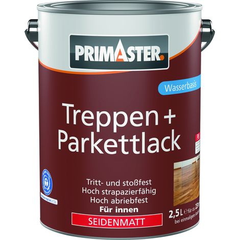 Primaster Treppen + Parkettlack farblos seidenmatt 2,5 L Lacke