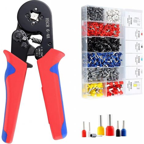 BEBUSINGOTO Pince à sertir, pince à sertir Hsc8 6-4, 1200 bornes à sertir électriques, pince à sertir à cosses de 0,25 à 10 mm, pince à sertir polyvalente (1/5)