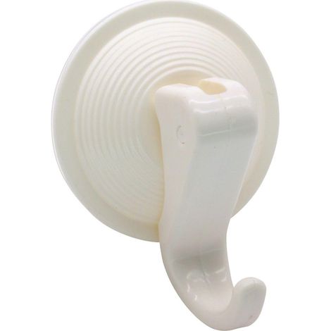 Crochet ventouse plastique blanc 5,5 cm (1/2)
