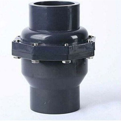 Clapet anti-retour à bascule en PVC avec double raccord pour tuyau de pression métrique (DN25 Φ32 mm) (1/4)