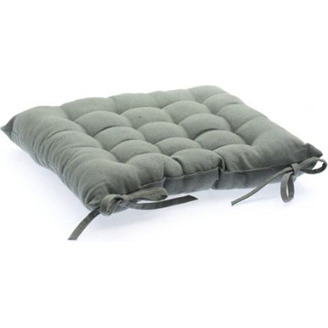 Lot de 6 Coussins de chaise en coton Gris, 38 x 38 cm -PEGANE-
