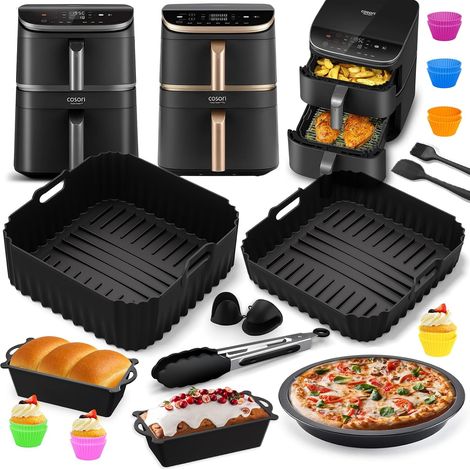 2 Accessoires Air Fryer, Moule Silicone Sur Mesure, Résistant Chaleur, Pour Friteuse Cosori 10,8L (1/5)