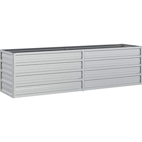 Maison Exclusive - Arriate de acero galvanizado plateado 160x40x4 (1/5)