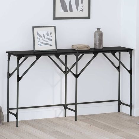 Table console-Table d'entrée Chêne noir 140 x 29 x 75 cm Bois d'ingénierie (1/5)