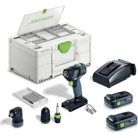Festool 579351 TXS 18 TBX 4,0 I-Set 18V Brushless Drill Driver - 2 x 4.0ah Batteries, Charger & Case