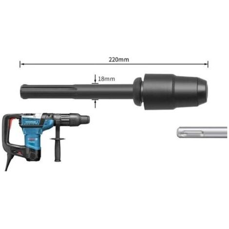 NALOOKAMIC  Adaptateur Convertisseur SDS-Max vers SDS-Plus avec Mandrin - Raccord Embout Prise pour Marteau Perforateur/Piqueur - Burin/Fort/Mche - en Acier CR-V