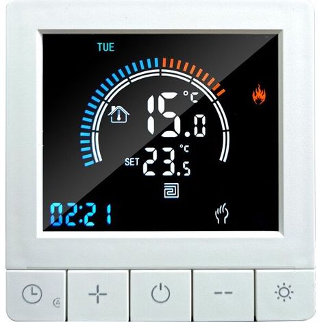 Thermostat intelligent Thermostat de chauffage Thermostat d'ambiance Thermostat de chauffage au sol électrique 16A blanc (1/4)