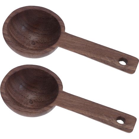 Cuillère doseuse en bois de noyer pour grains de café, cuillère à sel, cuillère doseuse pour poudre, cuillère à café n° 2, 108 mm, bois de noyer (1/5)