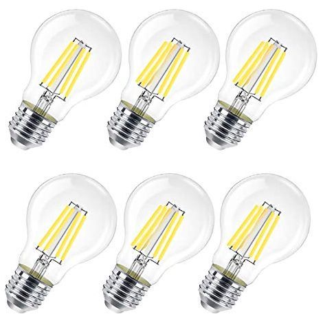 Paquet de 6 ampoules LED E27, 8 W (équivalent à 80 W), A60, transparentes, non dimmables, lumière blanc froid 6 500 K (1/5)