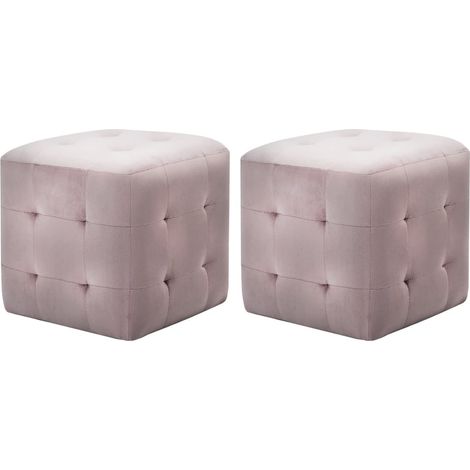 Nachttische 2 Stk. Rosa 30×30×30 cm Samtstoff