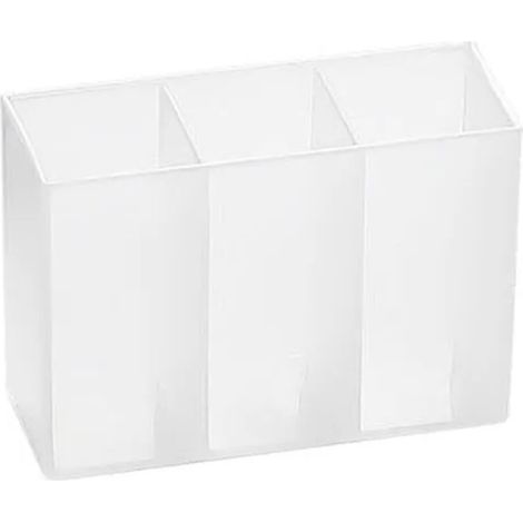 Mini Wall Mount Storage Box 3 Compartment Self Adhesive Transparent Punch Free Organizer Box for Home Bathroom (1/5)
