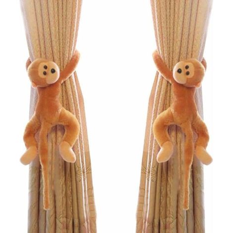 1 Paire de Crochets pour Embrasses de Rideaux Singe Rideau Clips Corde Porte-Accessoires pour Rideaux pour Animaux Rideau de Retenue Décoratif pour Chambre D'enfants Salon Bureau à Domicile Fenêtre