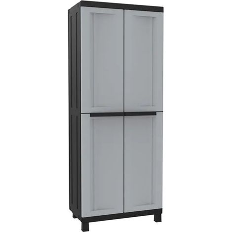 Armario resina alto 3 estantes negro gris twist black 68 x 3