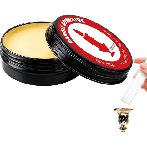 Candle Glue, Adhesive Candles, Candle Glue for Conical and Cylindrical Candles, Suitable for Glass and Metal Candles, 100g (1/5)