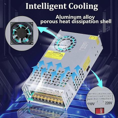 Alimentation CC 60 V 10 A 600 W, convertisseur CA vers CC 60 V, transformateur d'alimentation à découpage 10 A 600 W pour la commande de systèmes de capteurs. (1/5)