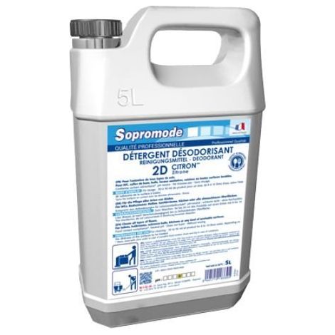 Detergent Odorant Sol et Surfaces SICO 2D Senteur Citron Sans Rinçage - Bidon 5L - Collectivites et Professionnels