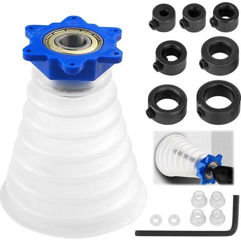 Kit de Cache Poussière Transparent pour Perceuse, Durable, Capteur de Poussière de Perçage, Double Couche Etanche à La Poussière, Convient à La Plupart des Types de Perceuses à Percussion (Blanc) (1/5)