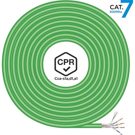 Bobina de Cable RJ45 SFTP AWG23 LSZH CPR Cca Aisens A146-0668 Cat.7/ 500m/ Verde