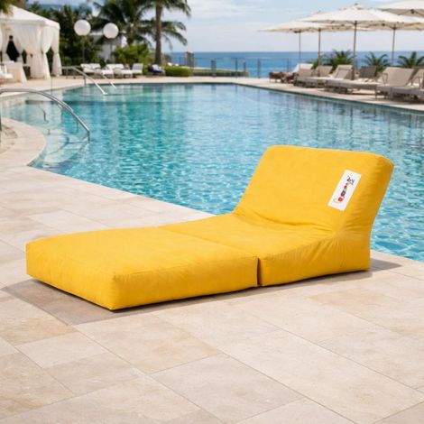 Pouf chaise longue extérieur jaune ARTA (1/5)