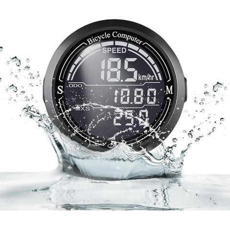 Compteur de vélo sans fil, écran LCD 2,2 pouces, rétroéclairage automatique, 12 fonctions, étanche IP67, compteur de vitesse, compteur kilométrique, accessoire universel pour vélo, gris (1/5)