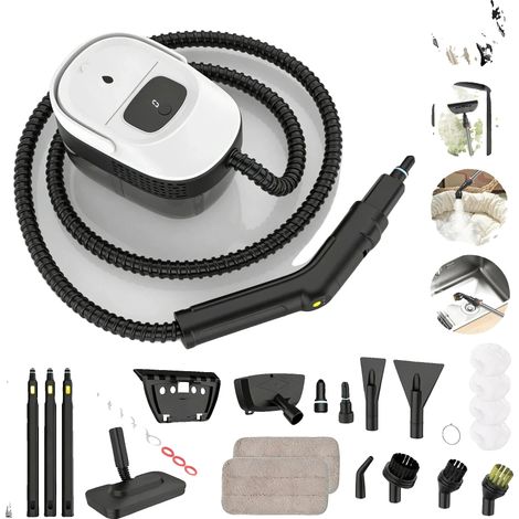 Nettoyeur à vapeur, haute pression, contrôle de vapeur réglable, BLANC (1/2)
