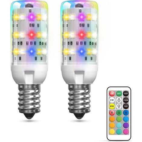 Ampoule LED RGB E14 avec Télécommande, Dimmable, Changement de Couleur, Blanc Chaud 3000K (1/5)