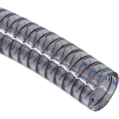 Tuyau Aspiration - Tuyau Plastique Transparent - Ø30 mm - Renforcé Spirale Acier Galvanisé - Pour Liquides - 4 bars -10°C à +60°C
