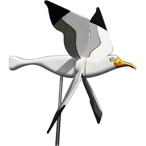 Moulin à Vent de Jardin en Résine, Mouette Blanche avec Ailes Tournantes Girouette Animale, Spinner à Vent 3D Décoration pour Pelouse-- (1/5)
