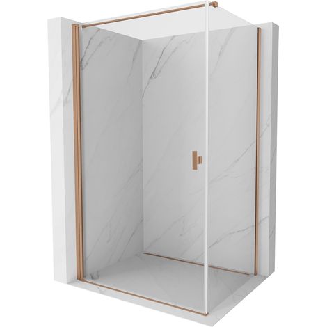 Mexen Mist-B Duschkabine schwenkbar 75 x 85 cm, transparent, gebürstetes Kupfer - 8A2T-075-085-65-00
