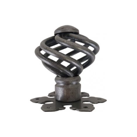 Ouvre&Déco – Pommeau de tirage torsadé en fer forgé patiné – Diamètre 70 mm – Hauteur 82 mm – Accessoires fournis : vis à bois