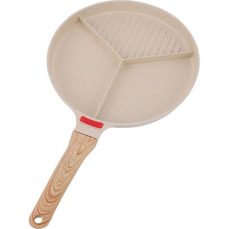 Poêle à Frire 2 en 1 pour le Petit-déjeuner, Poêle à Griller Antiadhésive en Alliage D'aluminium avec Compartiments de Cuisson pour Plaques à Gaz et à Induction (1/5)