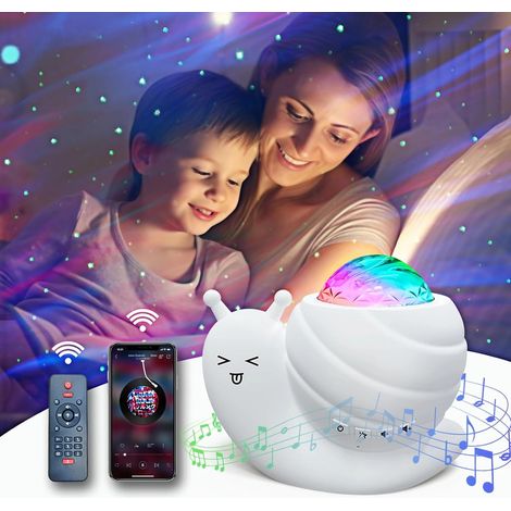 Projecteur d'étoiles, lampe projecteur galaxie, veilleuse LED avec télécommande, rotation à 360°, musique apaisante et changement de couleur pour favoriser le sommeil (1/5)