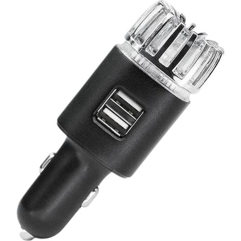 Purificateur d'air ioniseur pour voiture - Désodorisant ionique antimicrobien 12 V avec double chargeur USB - Élimine les odeurs de fumée, d'animaux et de nourriture, les allergènes et les virus pour  (1/5)