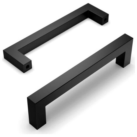 Ahlsen 10er-Set schwarze Küchenschrankgriffe, 128 mm Lochabstand, Edelstahlgriffe für Schränke und Küchentüren