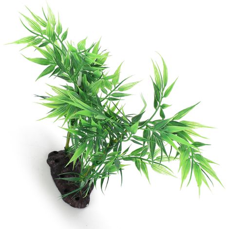 Décoration Aquarium Plante Artificielle Bambou Faux Feuilles Vertes pour Paysage Aquatique Terrarium Reptile Petite Taille-AUTRES (1/5)